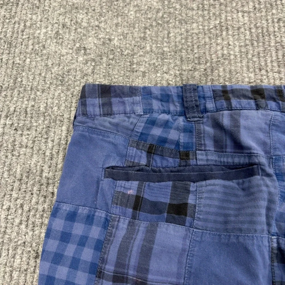 J Crew Shorts Mens 35 Blue Cotton Patchwork Plaid Preppy Casual Summer